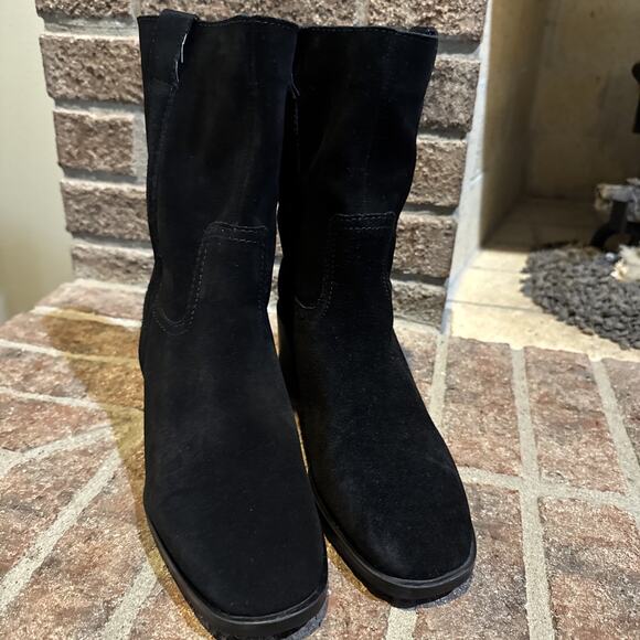 Steve Madden Women Romney Black Leather Western Festival Pull On Boots sz 9 - Picture 2 of 16